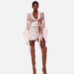 GEISHA MINI DRESS WITH FEATHERS