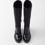 BRUSHED LEATHER AND RE-NYLON BOOTS