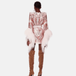 GEISHA MINI DRESS WITH FEATHERS