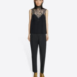 EMBROIDERED MESH TOP