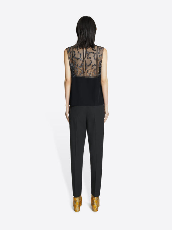 EMBROIDERED MESH TOP