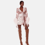 GEISHA MINI DRESS WITH FEATHERS