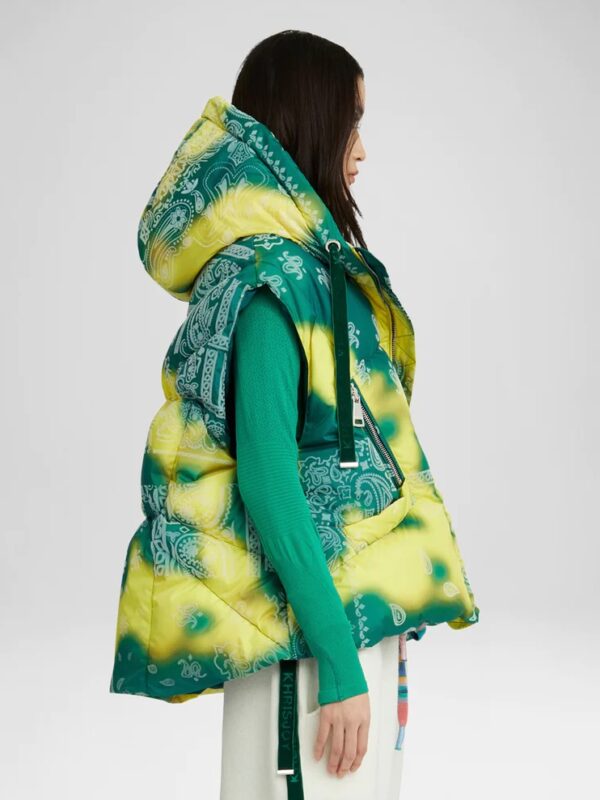 PUFF ICONIC VEST BANDANA VELOUR FOREST BRIGHT YELLOW