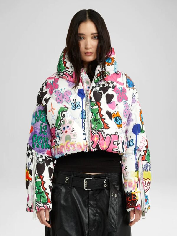 PUFF KHRIS CROP GRAFFITI LOVE MULTICOLOR LOVE