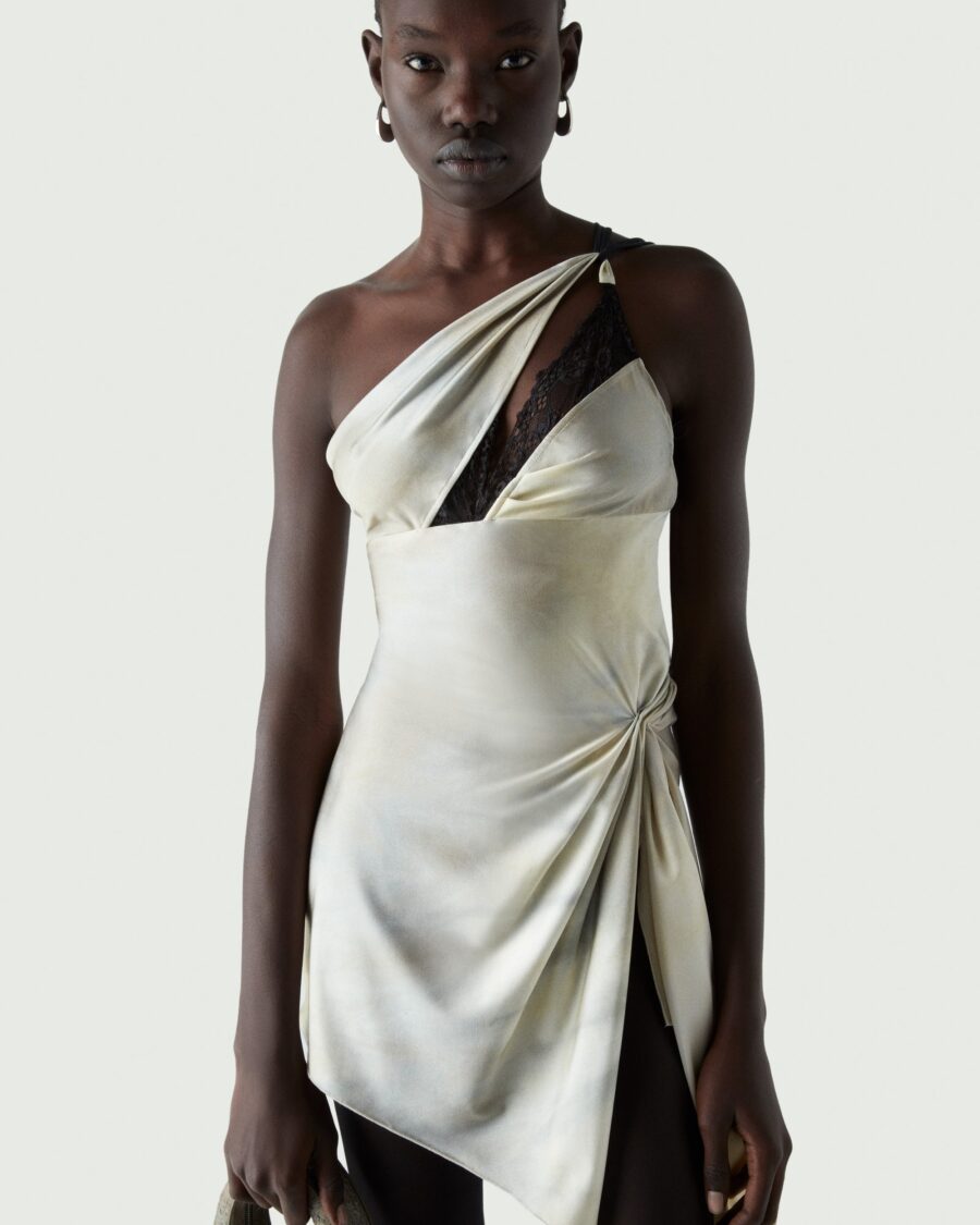 ASYMMETRIC MINI DRESS