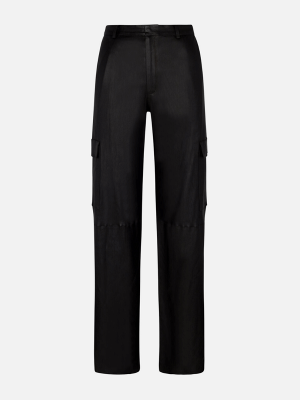 BLACK BAGGY CARGO TROUSERS