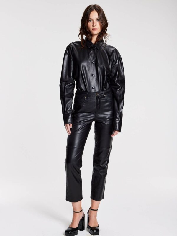 BABY CHLOE BLACK LEATHER SHIRT