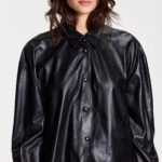 BABY CHLOE BLACK LEATHER SHIRT