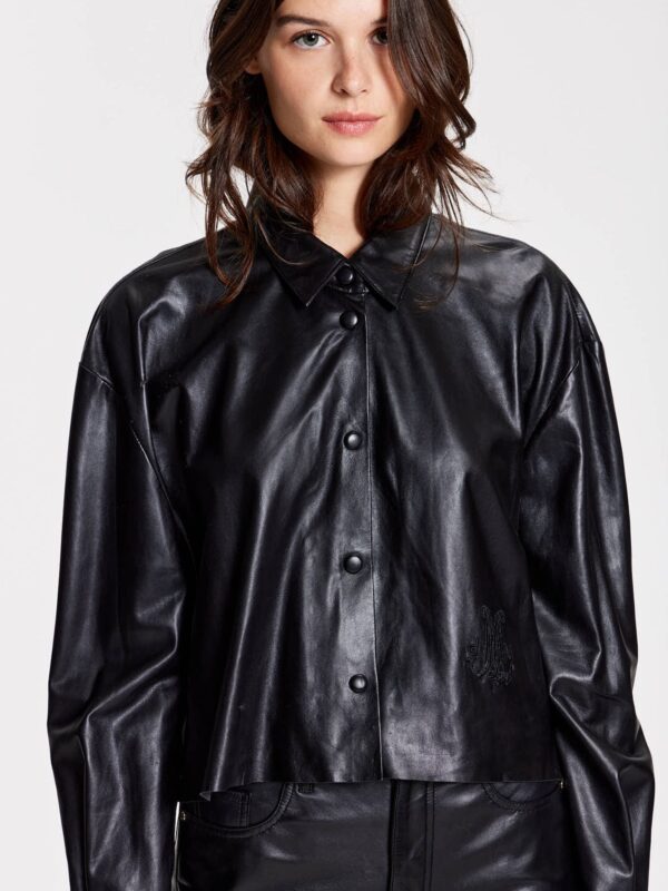 BABY CHLOE BLACK LEATHER SHIRT