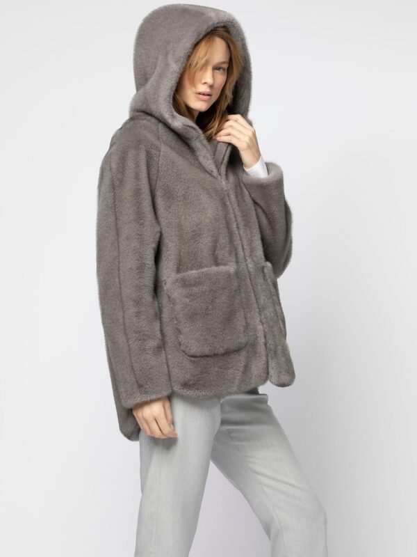 MARGO FAUX MINK HOODED COAT