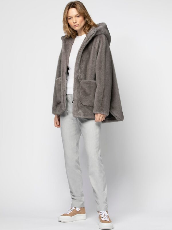 MARGO FAUX MINK HOODED COAT