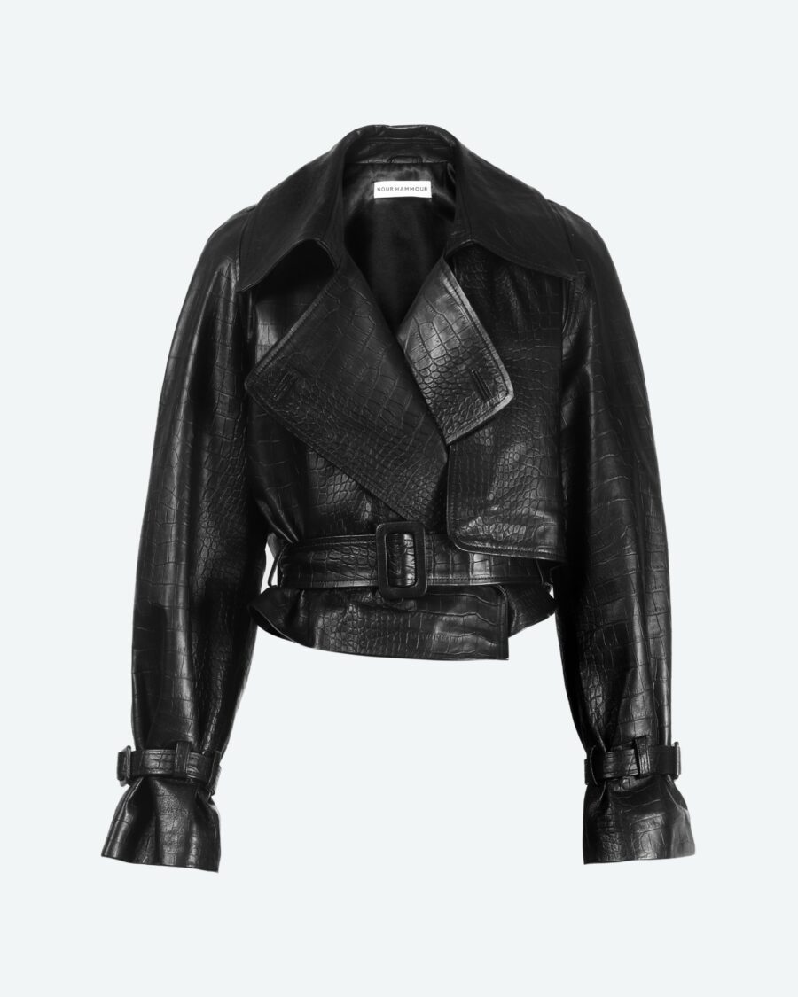 HATTI EMBOSSED LEATHER JACKET
