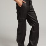 BLACK BAGGY CARGO TROUSERS