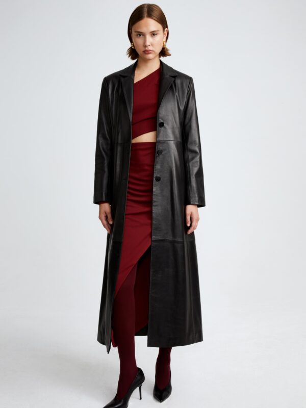 ASTRID LONG LEATHER COAT