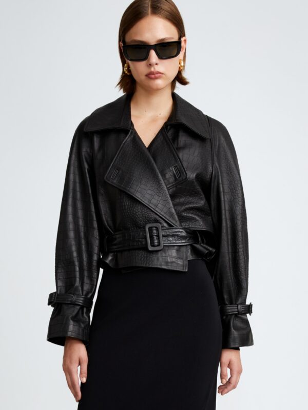 HATTI EMBOSSED LEATHER JACKET