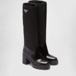 BRUSHED LEATHER AND RE-NYLON BOOTS