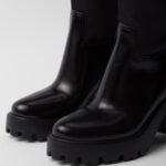 BRUSHED LEATHER AND RE-NYLON BOOTS