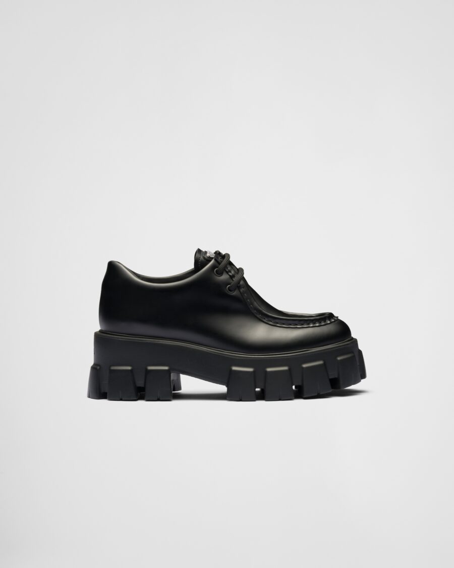 MONOLITH BRUSHED LEATHER LACE UP LOAFERS