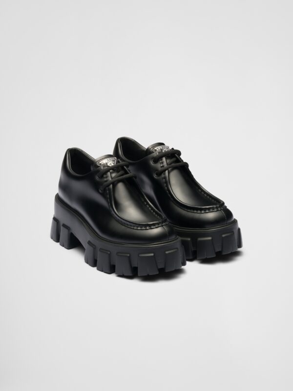 MONOLITH BRUSHED LEATHER LACE UP LOAFERS