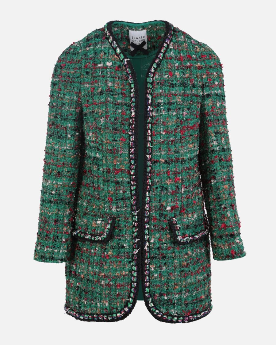 LONG JACKET IN GREEN TWEED