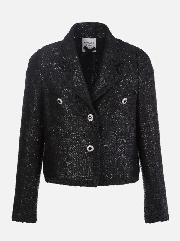SHORT BLACK SEQUIN JACKET