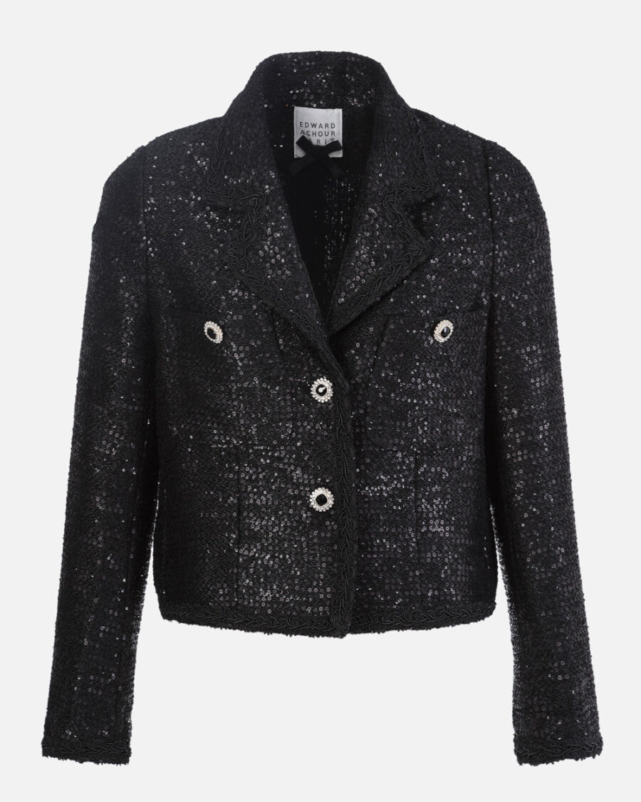 SHORT BLACK SEQUIN JACKET