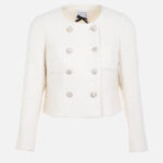 SHORT JACKET IN IVORY TWEED