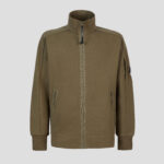 Diagonal Raised Fleece Zipped Sweatshirt