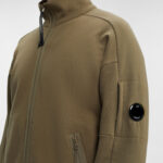 Diagonal Raised Fleece Zipped Sweatshirt