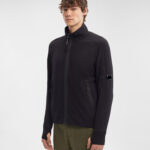 Diagonal Raised Fleece Zipped Sweatshirt
