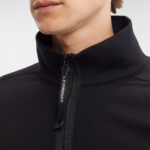 Diagonal Raised Fleece Zipped Sweatshirt