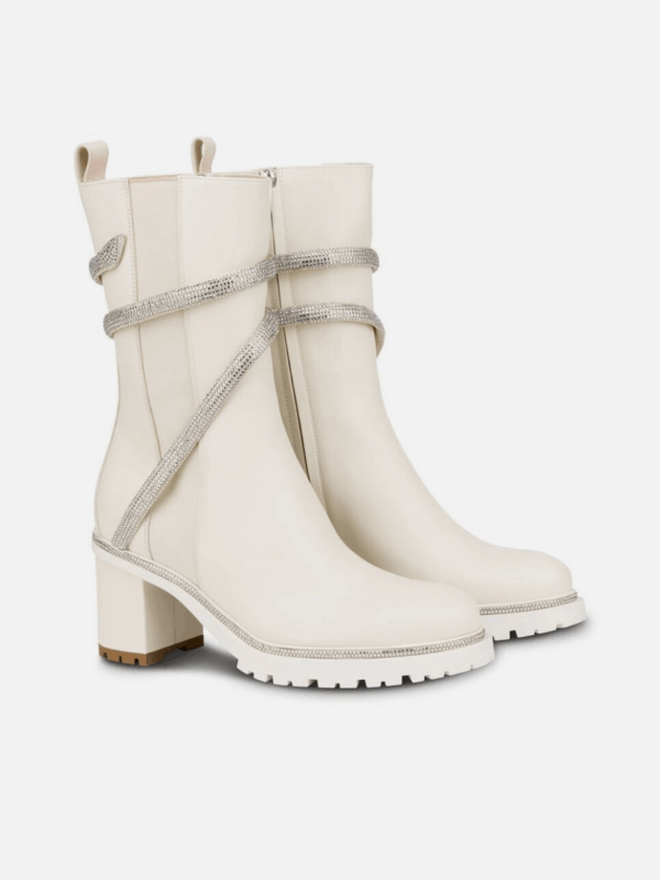CLEO CRYSTAL IVORY BOOTIE 60