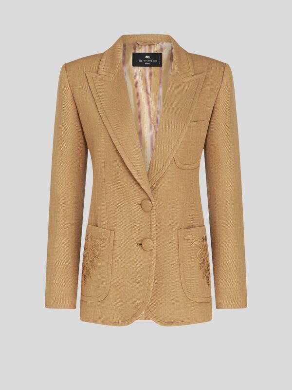 TWO-BUTTON JACKET WITH EMBROIDERY