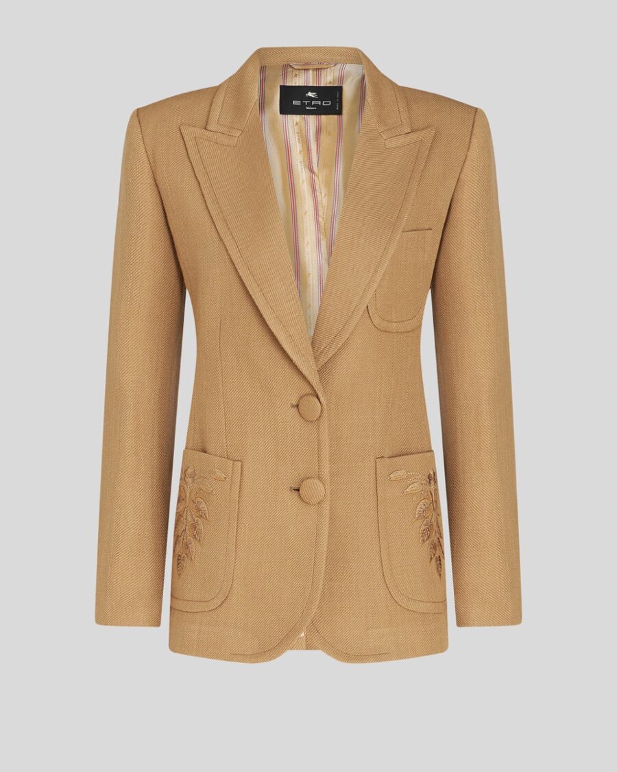TWO-BUTTON JACKET WITH EMBROIDERY