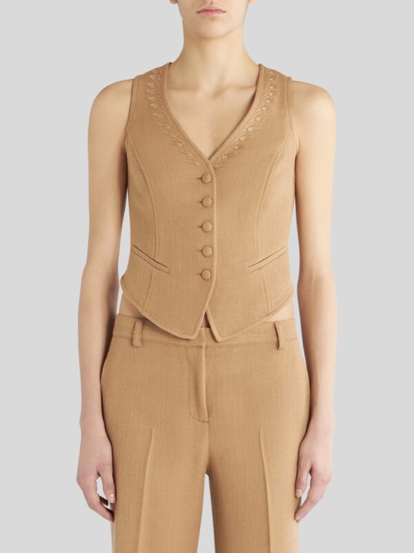 WOOL WAISTCOAT WITH EMBROIDERY