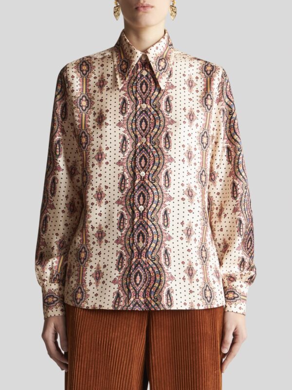PRINTED SILK TWILL SHIRT