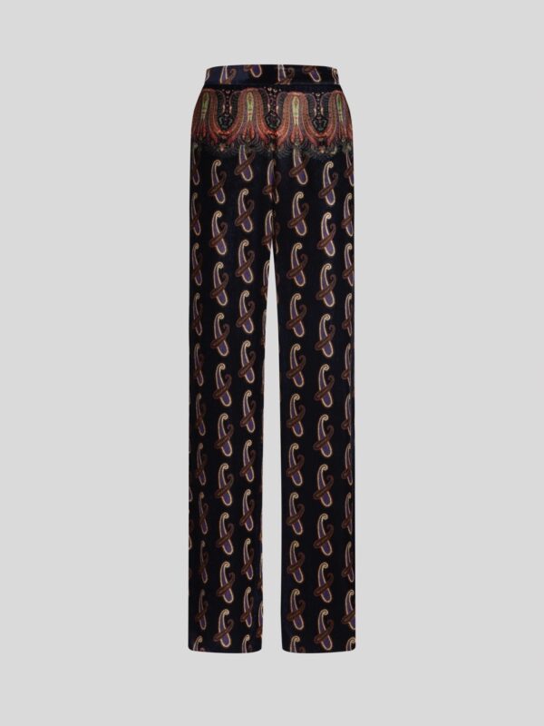 PAISLEY VELVET PALAZZO TROUSERS