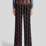 PAISLEY VELVET PALAZZO TROUSERS