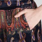 PAISLEY VELVET PALAZZO TROUSERS