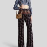 PAISLEY VELVET PALAZZO TROUSERS
