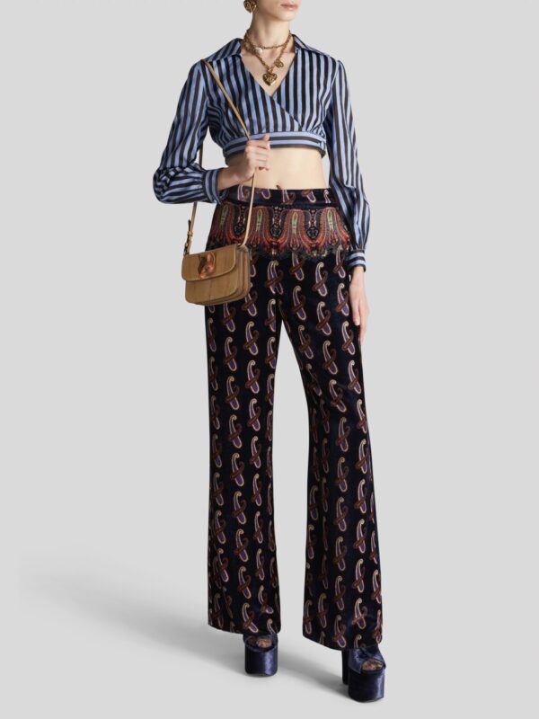 PAISLEY VELVET PALAZZO TROUSERS