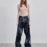 DAISY CRYSTAL STUDDED TIE-DYE MILITARY TROUSERS
