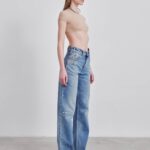 LU STUDDED FITTED DENIM