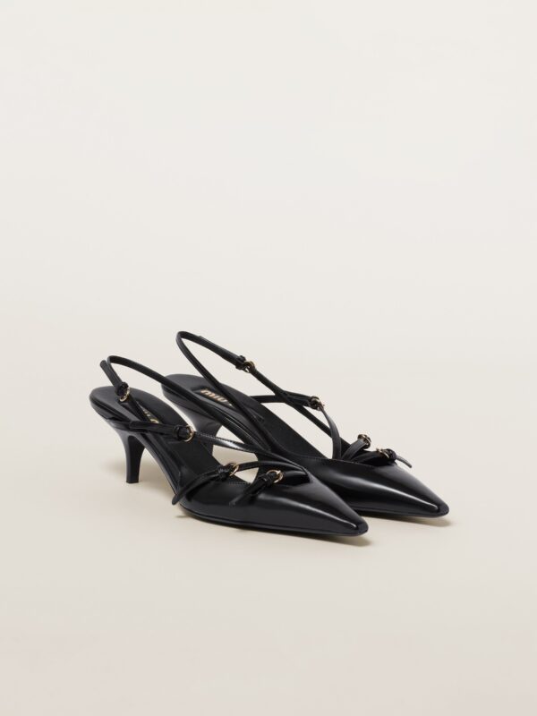 BRUSHED LEATHER SLINGBACKS