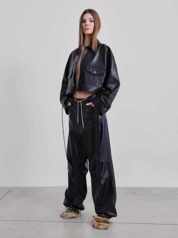 CARTER PLONGE NAPPA LEATHER CROPPED JACKET