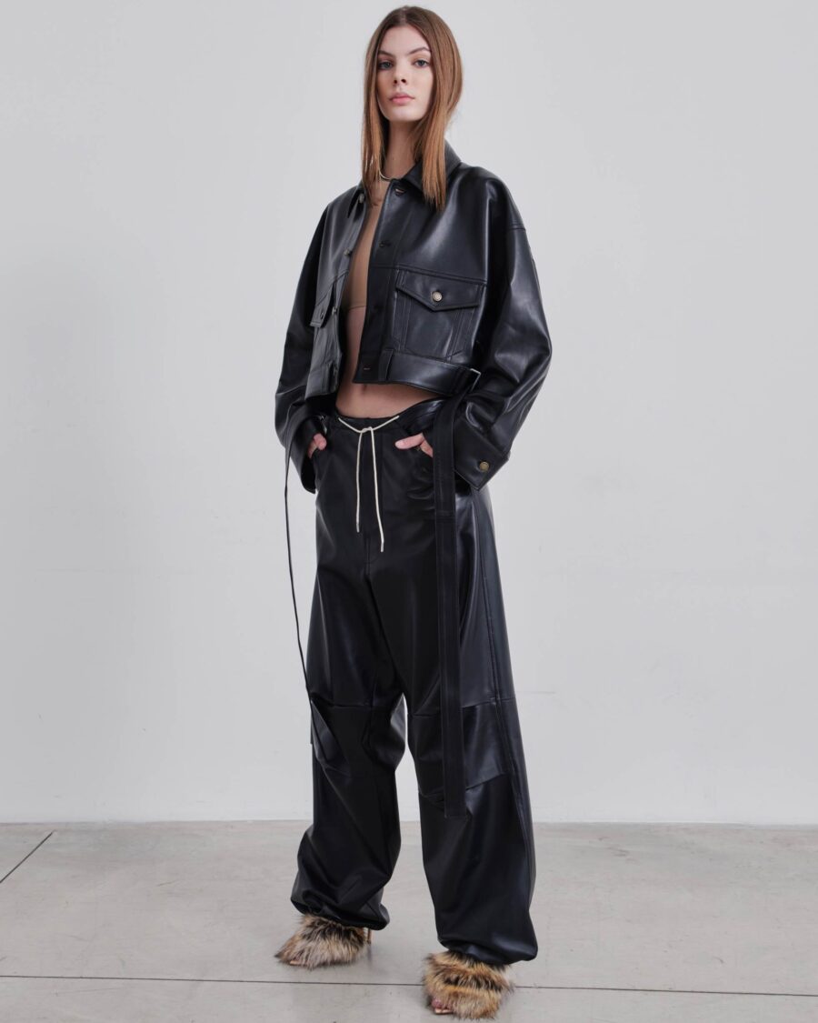 CARTER PLONGE NAPPA LEATHER CROPPED JACKET