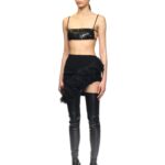 ASYMMETRIC RUFFLE HEM MINI SKIRT
