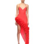 ASYMMETRIC RUFFLE CAMI DRESS