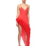 ASYMMETRIC RUFFLE CAMI DRESS