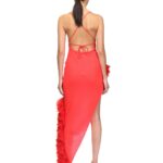 ASYMMETRIC RUFFLE CAMI DRESS